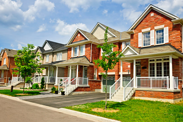 Homes on a residential street